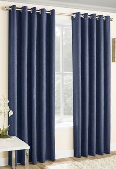 Vogue Eyelet, Navy - Ready Made Curtains